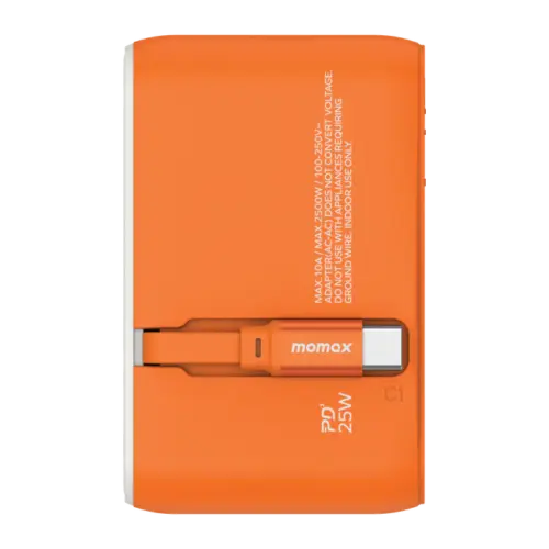 Bộ sạc du lịch MOMAX UA20UK 3 cổng 1-World+ Cáp USB-C tích hợp 25W - Hình ảnh 18