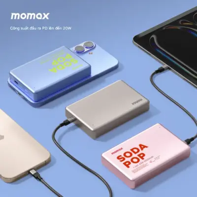 Pin dự phòng không dây từ tính MOMAX IP137 Power Pass 10000mAh - Luôn sẵn sàng năng lượng mọi lúc mọi nơi với <strong>Pin dự phòng không dây từ tính MOMAX IP137 Power Pass 10000mAh</strong>. Sở hữu dung lượng 10000mAh mạnh mẽ, đủ sức sạc đầy nhiều lần cho điện thoại và các thiết bị khác. Công nghệ từ tính "hít" chặt vào iPhone (hỗ trợ MagSafe) mang lại trải nghiệm sạc không dây tiện lợi, không vướng víu. Thiết kế hiện đại, gọn nhẹ và hiệu năng vượt trội, <strong>MOMAX IP137 Power Pass 10000mAh</strong> là nguồn năng lượng đáng tin cậy cho mọi chuyến đi và cuộc sống hàng ngày của bạn. Mang theo <strong>MOMAX IP137 Power Pass 10000mAh</strong> để yên tâm sử dụng thiết bị suốt cả ngày.