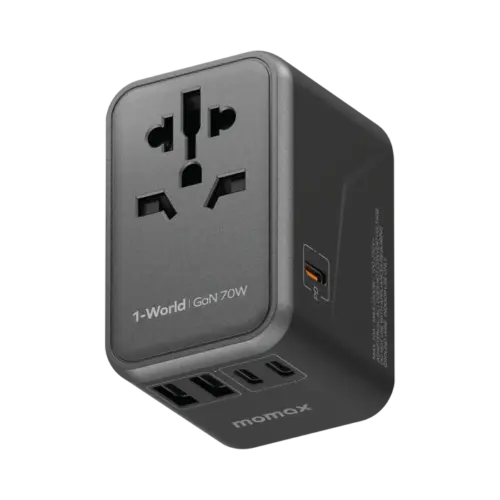 Bộ sạc du lịch MOMAX UA8AU GaN 5 cổng 1-World Universal 70W