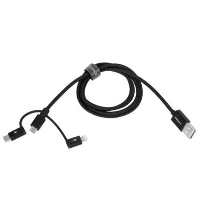 Cáp sạc bện nylon MOMAX DX1 3 trong 1 OneLink USB-A sang Micro USB & Lightning & USB-C dài 1m - Giải phóng bạn khỏi mớ dây cáp lộn xộn chỉ với một sợi cáp duy nhất! <strong>Cáp sạc bện nylon MOMAX DX1 3 trong 1 OneLink USB-A sang Micro USB & Lightning & USB-C dài 1m</strong> là người bạn đồng hành hoàn hảo cho mọi thiết bị của bạn. Tích hợp các đầu cắm Micro USB, Lightning (chuẩn MFI) và USB-C, cáp <strong>MOMAX DX1</strong> này cho phép sạc nhanh (và truyền dữ liệu cơ bản) cho hầu hết điện thoại, máy tính bảng phổ biến trên thị trường. Chất liệu nylon bện cao cấp đảm bảo độ bền và vẻ ngoài sang trọng. Tiện lợi, đa năng và đáng tin cậy. Đơn giản hóa cuộc sống số của bạn với <strong>MOMAX DX1</strong> ngay hôm nay!