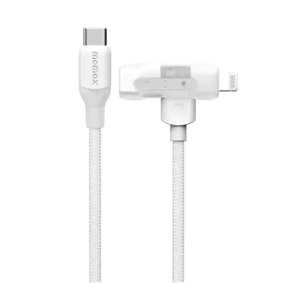 Cáp sạc bện nylon MOMAX DL56 1-Link Flow Duo USB-C sang USB-C & Lightning 60W 1,5m - Giải pháp sạc "2 trong 1" đột phá: <strong>Cáp sạc bện nylon MOMAX DL56 1-Link Flow Duo USB-C sang USB-C & Lightning 60W 1,5m</strong>. Tích hợp cả đầu cắm USB-C và Lightning (chuẩn MFI) ở một đầu, sợi cáp <strong>MOMAX DL56</strong> này cho phép bạn sạc nhanh 60W cho hầu hết smartphone, tablet (iPhone, Android) và cả laptop nhỏ, chỉ với một phụ kiện duy nhất. Chất liệu bện nylon 1,5m bền bỉ, chống rối, mang lại vẻ ngoài sang trọng. <strong>MOMAX DL56</strong> mang đến sự tiện lợi, hiệu suất và độ bền. Đơn giản hóa cuộc sống số của bạn với <strong>MOMAX DL56</strong>!