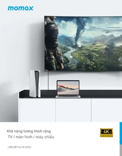 Cáp sạc bện nylon MOMAX DT5D EliteLink HDMI 2.0 dài 2m - Trải nghiệm hình ảnh và âm thanh sống động trên màn hình lớn với <strong>Cáp sạc bện nylon MOMAX DT5D EliteLink HDMI 2.0 dài 2m</strong>. Chuẩn HDMI 2.0 hỗ trợ độ phân giải 4K@60Hz sắc nét, lý tưởng cho TV, màn hình và máy chiếu. Vỏ cáp bện nylon siêu bền chuẩn Elite, chống đứt gãy và chống rối hiệu quả. Chiều dài 2m tiện lợi cho mọi thiết lập. Đáng tin cậy, bền bỉ và hiệu quả, <strong>MOMAX DT5D</strong> là sợi cáp HDMI "vạn năng" cho giải trí và làm việc. Nâng tầm kết nối HDMI của bạn với <strong>MOMAX DT5D</strong>!