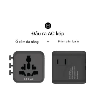 Bộ sạc du lịch MOMAX UA19 đa năng 1-World có AC kép - Đừng để vấn đề ổ cắm làm phiền những chuyến đi của bạn! <strong>Bộ sạc du lịch đa năng MOMAX UA19 1-World có AC kép</strong> là giải pháp năng lượng "tất cả trong một" cho mọi hành trình quốc tế. Tương thích với hơn 200 quốc gia nhờ các chân cắm tích hợp thông minh, bộ sạc <strong>MOMAX UA19</strong> mang đến sự tiện lợi vượt trội. Với khả năng cấp nguồn AC kép độc đáo, bạn có thể nạp năng lượng cho cả thiết bị sử dụng phích cắm truyền thống cùng lúc với các thiết bị USB. Nhỏ gọn, an toàn và cực kỳ đa năng. <strong>MOMAX UA19</strong> - Người bạn đồng hành đáng tin cậy cho mọi chuyến đi, giữ thiết bị của bạn luôn sẵn sàng hoạt động trên khắp thế giới.