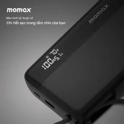 Pin dự phòng MOMAX IP151D Power Ultra+ 70W 20000mAh - Đừng để giới hạn năng lượng cản bước bạn! <strong>Pin dự phòng MOMAX IP151D Power Ultra+ 70W 20000mAh</strong> mang đến nguồn năng lượng khổng lồ 20000mAh và sức mạnh sạc nhanh lên tới 70W. Dễ dàng sạc đồng thời laptop, máy tính bảng, điện thoại... mọi lúc mọi nơi. Thiết kế gọn gàng, bền bỉ, là trạm sạc di động lý tưởng cho công việc và du lịch. <strong>MOMAX IP151D Power Ultra+</strong> giải phóng bạn khỏi ổ cắm, cho phép bạn làm việc và giải trí không giới hạn. Sở hữu ngay để trải nghiệm sự tự do năng lượng đỉnh cao!
