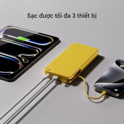 Pin dự phòng MOMAX IP152 Power X 10000mAh có cáp USB-C tích hợp - Đừng để nỗi lo hết pin cản bước bạn! <strong>Pin dự phòng MOMAX IP152 Power X 10000mAh có cáp USB-C tích hợp</strong> mang đến nguồn năng lượng 10000mAh đáng tin cậy, đủ sức sạc đầy nhiều lần cho điện thoại và thiết bị. Tính năng đột phá là cáp USB-C tích hợp sẵn ngay trên thân pin – "cứu cánh" bạn trong mọi tình huống quên cáp. Nhỏ gọn, mạnh mẽ, và cực kỳ tiện lợi với khả năng sạc nhanh đa cổng, <strong>Pin dự phòng MOMAX IP152 Power X 10000mAh có cáp USB-C tích hợp</strong> là người bạn đồng hành không thể thiếu cho cuộc sống không ngừng nghỉ. Tận hưởng sự tự do năng lượng với <strong>Pin dự phòng MOMAX IP152 Power X 10000mAh có cáp USB-C tích hợp</strong>!
