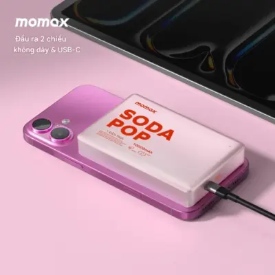 Pin dự phòng không dây từ tính MOMAX IP137 Power Pass 10000mAh - Luôn sẵn sàng năng lượng mọi lúc mọi nơi với <strong>Pin dự phòng không dây từ tính MOMAX IP137 Power Pass 10000mAh</strong>. Sở hữu dung lượng 10000mAh mạnh mẽ, đủ sức sạc đầy nhiều lần cho điện thoại và các thiết bị khác. Công nghệ từ tính "hít" chặt vào iPhone (hỗ trợ MagSafe) mang lại trải nghiệm sạc không dây tiện lợi, không vướng víu. Thiết kế hiện đại, gọn nhẹ và hiệu năng vượt trội, <strong>MOMAX IP137 Power Pass 10000mAh</strong> là nguồn năng lượng đáng tin cậy cho mọi chuyến đi và cuộc sống hàng ngày của bạn. Mang theo <strong>MOMAX IP137 Power Pass 10000mAh</strong> để yên tâm sử dụng thiết bị suốt cả ngày.