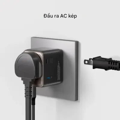 Bộ sạc du lịch MOMAX UA27 mini GaN 5 cổng 1-World² 35W với AC kép - Giải phóng bạn khỏi mọi lo lắng về sạc khi du lịch quốc tế với <strong>Bộ sạc du lịch đa năng MOMAX UA27 mini GaN 5 cổng 1-World² 35W với AC kép</strong>. Tương thích hơn 200 quốc gia với các chân cắm tích hợp thông minh, bộ sạc <strong>MOMAX UA27</strong> mang đến tổng công suất sạc lên tới 35W đáng tin cậy nhờ công nghệ GaN. Với 5 cổng sạc USB (3 USB-C PD & 2 USB-A QC) và đặc biệt là khả năng cấp nguồn AC kép độc đáo, bạn có thể nạp năng lượng cho mọi thiết bị cùng lúc, kể cả những thiết bị sử dụng phích cắm truyền thống. Nhỏ gọn, an toàn và cực kỳ đa năng. <strong>MOMAX UA27</strong> là giải pháp năng lượng "tất cả trong một", đáng tin cậy cho mọi chuyến đi.