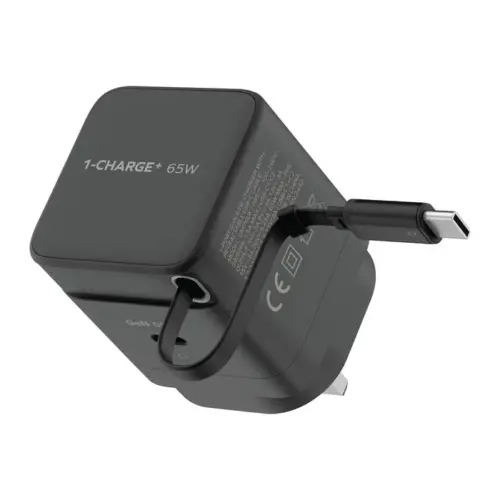 Bộ sạc MOMAX UM76UK GaN 1-Charge+ 1 cổng có cáp USB-C tích hợp 65W