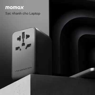 Bộ sạc du lịch đa năng MOMAX UA16 GaN 4 cổng 1-World Universal 140W + Cáp USB-C tương thích hơn 200 quốc gia - Đừng để vấn đề ổ cắm làm phiền những chuyến đi của bạn! <strong>Bộ sạc du lịch đa năng MOMAX UA16 GaN 4 cổng 1-World Universal 140W + Cáp USB-C</strong> là giải pháp năng lượng "tất cả trong một" cho mọi hành trình quốc tế. Tương thích với hơn 200 quốc gia nhờ các chân cắm tích hợp thông minh, bộ sạc <strong>MOMAX UA16</strong> mang đến tổng công suất sạc 140W mạnh mẽ nhờ công nghệ GaN. Với 4 cổng sạc (USB-C PD & USB-A QC), bạn có thể nạp năng lượng cho mọi thiết bị cùng lúc. Kèm theo cáp USB-C tiện lợi. <strong>MOMAX UA16</strong> - Người bạn đồng hành đáng tin cậy cho mọi chuyến đi, giữ thiết bị của bạn luôn đầy pin trên khắp thế giới.