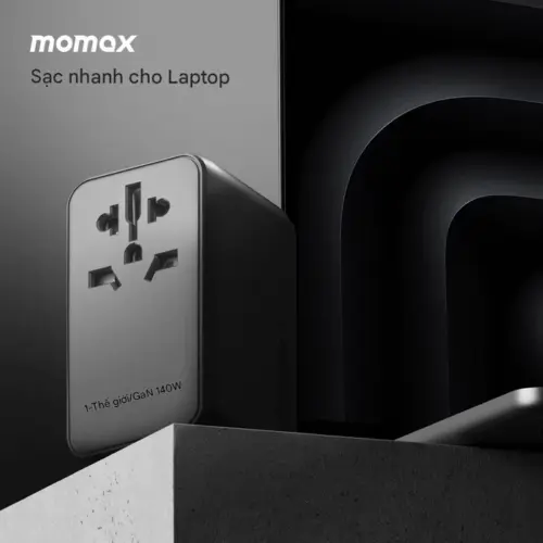 Bộ sạc du lịch đa năng MOMAX UA16 GaN 4 cổng 1-World Universal 140W + Cáp USB-C tương thích hơn 200 quốc gia - Hình ảnh 8