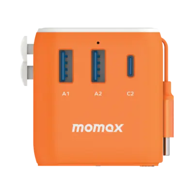 Bộ sạc du lịch MOMAX UA20UK 3 cổng 1-World+ Cáp USB-C tích hợp 25W - Giải phóng bạn khỏi mọi lo lắng về sạc khi du lịch quốc tế với <strong>Bộ sạc du lịch đa năng MOMAX UA20UK GaN 3 cổng 1-World+ có cáp USB-C tích hợp 25W tương thích hơn 200 quốc gia</strong>. Tương thích hơn 200 quốc gia với các chân cắm tích hợp thông minh, bộ sạc <strong>MOMAX UA20UK</strong> mang đến tổng công suất sạc 25W đáng tin cậy nhờ công nghệ GaN. Với 3 cổng sạc (2 USB-C & 1 USB-A) và đặc biệt là cáp USB-C tích hợp sẵn, bạn có thể nạp năng lượng cho nhiều thiết bị cùng lúc mà không cần mang theo dây rời. Nhỏ gọn, an toàn và cực kỳ đa năng. <strong>MOMAX UA20UK</strong> là giải pháp năng lượng "tất cả trong một", đáng tin cậy cho mọi chuyến đi.