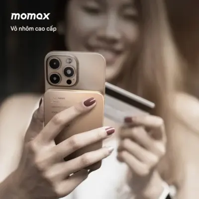 Pin dự phòng MOMAX IP157 1-Power F.Pass⁺ Bộ pin từ tính 5000mAh có cáp tích hợp - Mang theo nguồn năng lượng tiện lợi tối đa với <strong>Pin dự phòng không dây từ tính MOMAX IP157 1-Power F.Pass⁺ Bộ pin từ tính 5000mAh có cáp tích hợp</strong>. Thiết kế siêu nhỏ gọn với dung lượng 5000mAh, hoàn hảo cho nhu cầu bổ sung pin nhanh chóng. Công nghệ từ tính "hít" chặt vào iPhone (hỗ trợ MagSafe) mang lại trải nghiệm sạc không dây mượt mà. Điểm nhấn độc đáo là cáp USB-C tích hợp sẵn, luôn có sẵn để sạc pin hoặc thiết bị khác. Công nghệ F.Pass⁺ đảm bảo sạc hiệu quả. <strong>MOMAX IP157 1-Power F.Pass⁺</strong> là sự kết hợp hoàn hảo giữa tính di động, tiện ích và hiệu năng.