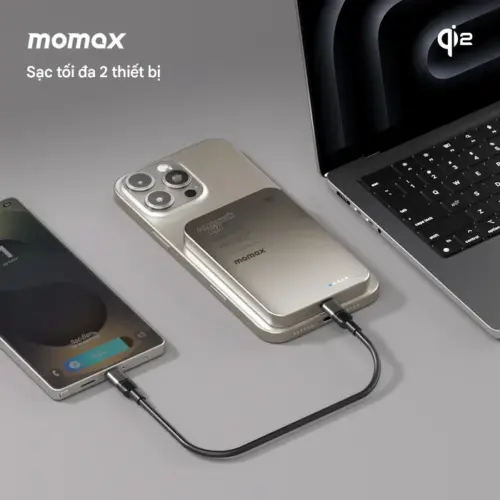 Pin dự phòng không dây từ tính MOMAX IP129Q2 Power Q.Pass Qi2 5000mAh - Hình ảnh 6