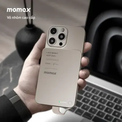 Pin dự phòng MOMAX IP158 1-Power F.Pass⁺ Bộ pin từ tính 10000mAh có cáp tích hợp - Giải phóng bạn khỏi nỗi lo hết pin và sự phụ thuộc vào dây cáp rườm rà với <strong>Pin dự phòng MOMAX IP158 1-Power F.Pass⁺ Bộ pin từ tính 10000mAh có cáp tích hợp</strong>. Dung lượng 10000mAh mang đến nguồn năng lượng dồi dào, đủ sức sạc đầy nhiều lần cho điện thoại, đặc biệt là iPhone với khả năng hít từ tính MagSafe tiện lợi. Điểm đột phá là cáp USB-C (thường là USB-C) được tích hợp sẵn – giải pháp "tất cả trong một" cực kỳ tiện lợi, không lo quên cáp. Hỗ trợ sạc nhanh đa dạng, thiết kế gọn nhẹ, <strong>MOMAX IP158</strong> là người bạn đồng hành năng lượng hoàn hảo. Tận hưởng sự tiện lợi '1-Power' với <strong>MOMAX IP158</strong>!