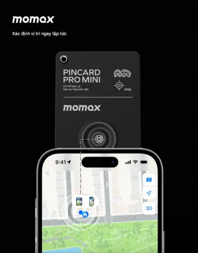 Thiết Bị Định Vị MOMAX BR8 PinCard Pro Mini Có Thể Sạc Lại - Đừng bao giờ lo lắng về việc thất lạc ví, hành lý hay bất kỳ vật dụng quan trọng nào nữa! <strong>Thiết Bị Định Vị MOMAX BR8</strong> PinCard Pro Mini mang đến giải pháp tìm kiếm thông minh, siêu mỏng chỉ bằng chiếc thẻ ngân hàng, dễ dàng cất gọn. Nổi bật với khả năng sạc lại tiện lợi, loại bỏ rắc rối thay pin. Tương thích với mạng lưới tìm kiếm rộng khắp (thường là Find My của Apple). Chỉ với <strong>MOMAX BR8</strong>, bạn có thể nhanh chóng xác định vị trí đồ vật bị mất ngay trên điện thoại. Thiết kế bền bỉ, di động, <strong>MOMAX BR8</strong> là người bạn đồng hành đáng tin cậy, giúp bạn quản lý đồ đạc một cách hiệu quả và an tâm.