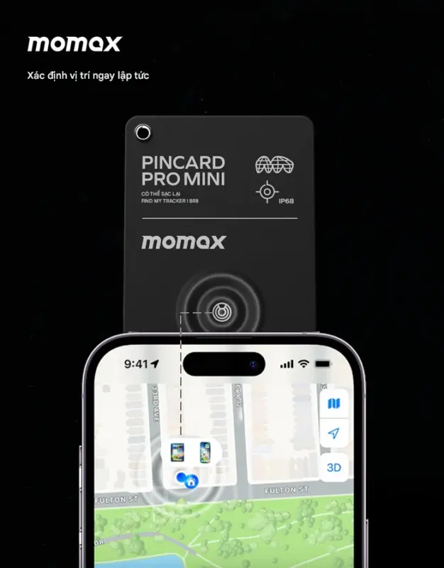 Thiết Bị Định Vị MOMAX BR8 PinCard Pro Mini Có Thể Sạc Lại - Đừng bao giờ lo lắng về việc thất lạc ví, hành lý hay bất kỳ vật dụng quan trọng nào nữa! <strong>Thiết Bị Định Vị MOMAX BR8</strong> PinCard Pro Mini mang đến giải pháp tìm kiếm thông minh, siêu mỏng chỉ bằng chiếc thẻ ngân hàng, dễ dàng cất gọn. Nổi bật với khả năng sạc lại tiện lợi, loại bỏ rắc rối thay pin. Tương thích với mạng lưới tìm kiếm rộng khắp (thường là Find My của Apple). Chỉ với <strong>MOMAX BR8</strong>, bạn có thể nhanh chóng xác định vị trí đồ vật bị mất ngay trên điện thoại. Thiết kế bền bỉ, di động, <strong>MOMAX BR8</strong> là người bạn đồng hành đáng tin cậy, giúp bạn quản lý đồ đạc một cách hiệu quả và an tâm.