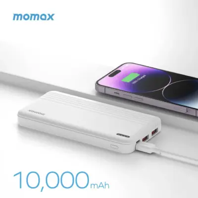 Pin dự phòng MOMAX IP77 iPower PD 10000mAh - Đừng để nỗi lo hết pin làm gián đoạn nhịp sống của bạn! Với <strong>Pin dự phòng MOMAX IP77 iPower PD 10000mAh</strong>, bạn có trong tay nguồn năng lượng 10000mAh đáng tin cậy, đủ sức sạc đầy điện thoại nhiều lần. Công nghệ sạc nhanh Power Delivery (PD) và Quick Charge (QC) giúp nạp năng lượng cho thiết bị của bạn và chính viên pin một cách hiệu quả và tiết kiệm thời gian. Thiết kế gọn gàng, dễ dàng mang theo, <strong>MOMAX IP77 iPower PD</strong> là người bạn đồng hành lý tưởng cho mọi ngày bận rộn. Luôn kết nối, luôn tràn đầy năng lượng cùng <strong>MOMAX IP77 iPower PD</strong>.