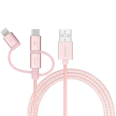 Cáp sạc bện nylon MOMAX DX1 3 trong 1 OneLink USB-A sang Micro USB & Lightning & USB-C dài 1m - Giải phóng bạn khỏi mớ dây cáp lộn xộn chỉ với một sợi cáp duy nhất! <strong>Cáp sạc bện nylon MOMAX DX1 3 trong 1 OneLink USB-A sang Micro USB & Lightning & USB-C dài 1m</strong> là người bạn đồng hành hoàn hảo cho mọi thiết bị của bạn. Tích hợp các đầu cắm Micro USB, Lightning (chuẩn MFI) và USB-C, cáp <strong>MOMAX DX1</strong> này cho phép sạc nhanh (và truyền dữ liệu cơ bản) cho hầu hết điện thoại, máy tính bảng phổ biến trên thị trường. Chất liệu nylon bện cao cấp đảm bảo độ bền và vẻ ngoài sang trọng. Tiện lợi, đa năng và đáng tin cậy. Đơn giản hóa cuộc sống số của bạn với <strong>MOMAX DX1</strong> ngay hôm nay!