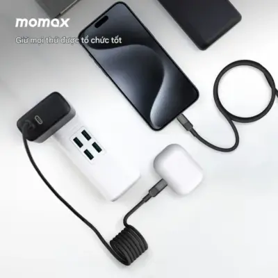 Cáp từ tính MOMAX DC60 Mag.Link USB-C sang USB-C 60W 1m - Trải nghiệm sạc thế hệ mới đầy tiện lợi với <strong>Cáp từ tính MOMAX DC60 Mag.Link USB-C sang USB-C 60W 1m</strong>. Công nghệ từ tính Mag.Link độc đáo cho phép kết nối và ngắt kết nối nhanh chóng chỉ bằng một lực hút nhẹ, bảo vệ cổng sạc thiết bị khỏi hư hại. Sợi cáp <strong>MOMAX DC60</strong> hỗ trợ công suất sạc nhanh 60W Power Delivery, lý tưởng để nạp năng lượng hiệu quả cho laptop mỏng nhẹ, máy tính bảng và điện thoại. Sợi cáp USB-C sang USB-C dài 1m bền bỉ và tiện dụng. An toàn, hiệu quả và cực kỳ phong cách, <strong>MOMAX DC60</strong> là phụ kiện không thể thiếu cho cuộc sống hiện đại. Nâng cấp trải nghiệm sạc của bạn với <strong>MOMAX DC60</strong> ngay hôm nay!
