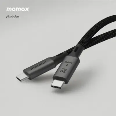 Cáp sạc bện nylon MOMAX DC31 Elite USB-C sang USB-C 100W USB 3.2 Gen 2x2 - Trải nghiệm hiệu suất đỉnh cao với <strong>Cáp sạc bện nylon MOMAX DC31 Elite USB-C sang USB-C 100W USB 3.2 Gen 2x2</strong>. Sợi cáp <strong>MOMAX DC31</strong> này là sự kết hợp hoàn hảo giữa tốc độ truyền dữ liệu siêu tốc 20Gbps (USB 3.2 Gen 2x2) và khả năng sạc nhanh 100W Power Delivery, lý tưởng cho laptop, SSD ngoài và các thiết bị cao cấp. Vỏ cáp bện nylon siêu bền, chống đứt gãy và rối hiệu quả. Thiết kế Elite sang trọng, đáng tin cậy. <strong>MOMAX DC31</strong> là phụ kiện thiết yếu cho những ai cần hiệu suất và độ bền vượt trội trong hệ sinh thái USB-C. Nâng tầm kết nối của bạn ngay hôm nay!