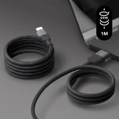Cáp từ tính MOMAX DA57D Mag.Link USB-A sang USB-C 66W 1m - Nâng cấp trải nghiệm sạc và truyền dữ liệu của bạn với <strong>Cáp từ tính MOMAX DA57D Mag.Link USB-A sang USB-C 66W 1m</strong>. Công nghệ từ tính Mag.Link độc đáo cho phép kết nối/ngắt kết nối tức thì chỉ bằng một lực hút nhẹ nhàng, bảo vệ cổng sạc thiết bị quý giá của bạn khỏi hư hại. Sợi cáp <strong>MOMAX DA57D</strong> hỗ trợ công suất sạc siêu nhanh 66W, lý tưởng để nạp năng lượng cho smartphone (đặc biệt các dòng hỗ trợ sạc nhanh công suất cao qua cổng A) và các thiết bị khác. Bền bỉ, tiện lợi và cực kỳ thông minh. <strong>MOMAX DA57D</strong> là phụ kiện "must-have" cho mọi người dùng cần sự kết hợp giữa sạc nhanh qua cổng USB-A và tiện ích từ tính.