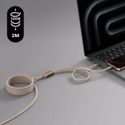 Cáp sạc MOMAX DC56 Mag.Link Magnetic USB-C to 2 USB-C 100W 2m - Trải nghiệm sạc và kết nối thế hệ mới đỉnh cao với <strong>Cáp sạc MOMAX DC56 Mag.Link Magnetic USB-C to 2 USB-C 100W 2m</strong>. Công nghệ từ tính Mag.Link độc đáo mang đến kết nối/ngắt kết nối tức thì, bảo vệ cổng sạc thiết bị quý giá của bạn. Cáp <strong>MOMAX DC56</strong> hỗ trợ công suất sạc siêu nhanh 100W Power Delivery, lý tưởng cho laptop, tablet và điện thoại. Đặc biệt, khả năng chia thành 2 đầu USB-C giúp sạc/kết nối 2 thiết bị từ 1 cổng nguồn. Chiều dài 2m tiện lợi, vỏ bện nylon bền bỉ. <strong>MOMAX DC56</strong> - phụ kiện "vạn năng" cho cuộc sống số tiện lợi nhân đôi.