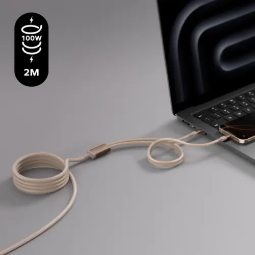 Cáp sạc MOMAX DC56 Mag.Link Magnetic USB-C to 2 USB-C 100W 2m - Hình ảnh 6