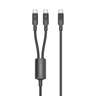 Cáp sạc MOMAX DC56 Mag.Link Magnetic USB-C to 2 USB-C 100W 2m - Trải nghiệm sạc và kết nối thế hệ mới đỉnh cao với <strong>Cáp sạc MOMAX DC56 Mag.Link Magnetic USB-C to 2 USB-C 100W 2m</strong>. Công nghệ từ tính Mag.Link độc đáo mang đến kết nối/ngắt kết nối tức thì, bảo vệ cổng sạc thiết bị quý giá của bạn. Cáp <strong>MOMAX DC56</strong> hỗ trợ công suất sạc siêu nhanh 100W Power Delivery, lý tưởng cho laptop, tablet và điện thoại. Đặc biệt, khả năng chia thành 2 đầu USB-C giúp sạc/kết nối 2 thiết bị từ 1 cổng nguồn. Chiều dài 2m tiện lợi, vỏ bện nylon bền bỉ. <strong>MOMAX DC56</strong> - phụ kiện "vạn năng" cho cuộc sống số tiện lợi nhân đôi.