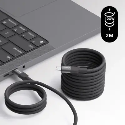 Cáp từ tính MOMAX DC62D Mag.Link USB-C sang USB-C 100W 2m - Nâng tầm trải nghiệm sạc và truyền dữ liệu của bạn lên một tầm cao mới với <strong>Cáp từ tính MOMAX DC62D Mag.Link USB-C sang USB-C 100W 2m</strong>. Công nghệ từ tính Mag.Link độc đáo cho phép kết nối/ngắt kết nối tức thì chỉ bằng một lực hút nhẹ nhàng, bảo vệ cổng sạc thiết bị quý giá của bạn khỏi hư hại. Sợi cáp <strong>MOMAX DC62D</strong> không chỉ dài 2m tiện lợi, mà còn hỗ trợ công suất sạc siêu nhanh 100W Power Delivery, lý tưởng để nạp năng lượng cho cả laptop, máy tính bảng và điện thoại. Bền bỉ, tiện lợi và cực kỳ thông minh. <strong>MOMAX DC62D</strong> là phụ kiện "must-have" cho mọi người dùng USB-C hiện đại.