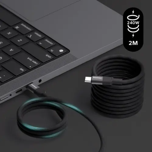 Cáp từ tính MOMAX DC71 Mag.Link USB-C sang USB-C 240W 2m - Hình ảnh 5