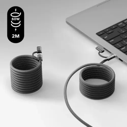 Cáp sạc MOMAX DL58 Mag.Link Duo Magnetic USB-C sang USB-C & Lightning 60W dài tới 2m - Hình ảnh 10