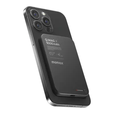 Pin Dự Phòng Không Dây Từ Tính MOMAX IP116 Q.Mag X 5000mAh - Gen 2 - Nâng tầm trải nghiệm sạc di động của bạn với <strong>Pin dự phòng không dây từ tính MOMAX IP116 Q.Mag X 5000mAh - Gen 2</strong>. Đây là giải pháp sạc tối ưu, kết hợp công nghệ sạc không dây MagSafe mạnh mẽ với khả năng gắn kết từ tính chắc chắn. Với dung lượng 5000mAh, <strong>MOMAX IP116 Q.Mag X 5000mAh</strong> đủ sức cung cấp năng lượng bổ sung cho thiết bị của bạn suốt cả ngày. Thiết kế siêu mỏng, nhẹ nhàng, cùng chất liệu cao cấp mang đến cảm giác cầm nắm thoải mái và dễ dàng mang theo. Sản phẩm tương thích hoàn hảo với các dòng iPhone hỗ trợ MagSafe và nhiều thiết bị sạc không dây khác.