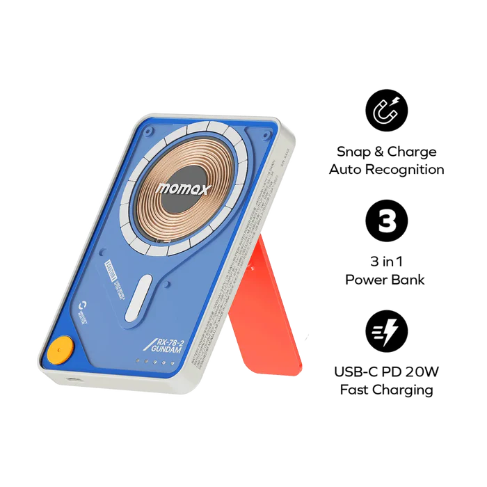 Pin dự phòng không dây từ tính MOMAX IP131 Power X Pro 5000mAh có cáp USB-C tích hợp - Phiên bản giới hạn - Giải phóng bạn khỏi dây cáp rắc rối với <strong>Pin dự phòng không dây từ tính MOMAX IP131 Power X Pro 5000mAh</strong> phiên bản giới hạn! Hít chặt vào iPhone của bạn (MagSafe) để sạc không dây tiện lợi, mọi lúc, mọi nơi. Quên mang cáp sạc? Đừng lo, vì cáp USB-C đã tích hợp sẵn ngay trên thân pin, sẵn sàng sạc cho pin hoặc thiết bị khác. Dung lượng 5000mAh đủ sức "cứu cánh" khi cần thiết. Không chỉ là nguồn năng lượng, <strong>MOMAX IP131 Power X Pro 5000mAh</strong> phiên bản đặc biệt này còn là phụ kiện thời trang, thể hiện đẳng cấp của bạn. Nhỏ gọn, đa năng và độc đáo. Sạc thông minh hơn, phong cách hơn với <strong>MOMAX IP131 Power X Pro 5000mAh</strong>! Số lượng có hạn, sở hữu ngay!