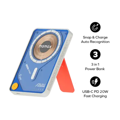 Pin dự phòng không dây từ tính MOMAX IP131 Power X Pro 5000mAh có cáp USB-C tích hợp - Phiên bản giới hạn - Giải phóng bạn khỏi dây cáp rắc rối với <strong>Pin dự phòng không dây từ tính MOMAX IP131 Power X Pro 5000mAh</strong> phiên bản giới hạn! Hít chặt vào iPhone của bạn (MagSafe) để sạc không dây tiện lợi, mọi lúc, mọi nơi. Quên mang cáp sạc? Đừng lo, vì cáp USB-C đã tích hợp sẵn ngay trên thân pin, sẵn sàng sạc cho pin hoặc thiết bị khác. Dung lượng 5000mAh đủ sức "cứu cánh" khi cần thiết. Không chỉ là nguồn năng lượng, <strong>MOMAX IP131 Power X Pro 5000mAh</strong> phiên bản đặc biệt này còn là phụ kiện thời trang, thể hiện đẳng cấp của bạn. Nhỏ gọn, đa năng và độc đáo. Sạc thông minh hơn, phong cách hơn với <strong>MOMAX IP131 Power X Pro 5000mAh</strong>! Số lượng có hạn, sở hữu ngay!