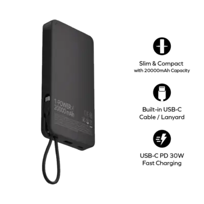 Pin dự phòng MOMAX IP153 Power X 20000mAh có cáp USB-C tích hợp - Đối mặt với ngày dài không lo hết pin cùng <strong>Pin dự phòng MOMAX IP153 Power X 20000mAh có cáp USB-C tích hợp</strong>! Với dung lượng 20000mAh ấn tượng, pin này là nguồn năng lượng dồi dào cho mọi thiết bị của bạn, từ điện thoại, máy tính bảng đến laptop nhỏ. Điểm đặc biệt và cực kỳ tiện lợi là cáp USB-C tích hợp sẵn, giải phóng bạn khỏi sự phụ thuộc vào dây cáp rời. Hỗ trợ sạc nhanh đa dạng, thiết kế gọn gàng, <strong>MOMAX IP153 Power X 20000mAh</strong> là giải pháp năng lượng di động toàn diện, đáng tin cậy cho cuộc sống hiện đại.