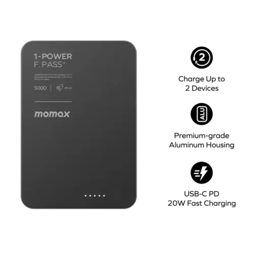 Pin dự phòng MOMAX IP157 1-Power F.Pass⁺ Bộ pin từ tính 5000mAh có cáp tích hợp - Hình ảnh 4