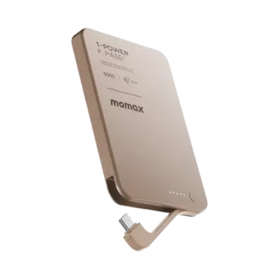 Pin dự phòng MOMAX IP157 1-Power F.Pass⁺ Bộ pin từ tính 5000mAh có cáp tích hợp - Mang theo nguồn năng lượng tiện lợi tối đa với <strong>Pin dự phòng không dây từ tính MOMAX IP157 1-Power F.Pass⁺ Bộ pin từ tính 5000mAh có cáp tích hợp</strong>. Thiết kế siêu nhỏ gọn với dung lượng 5000mAh, hoàn hảo cho nhu cầu bổ sung pin nhanh chóng. Công nghệ từ tính "hít" chặt vào iPhone (hỗ trợ MagSafe) mang lại trải nghiệm sạc không dây mượt mà. Điểm nhấn độc đáo là cáp USB-C tích hợp sẵn, luôn có sẵn để sạc pin hoặc thiết bị khác. Công nghệ F.Pass⁺ đảm bảo sạc hiệu quả. <strong>MOMAX IP157 1-Power F.Pass⁺</strong> là sự kết hợp hoàn hảo giữa tính di động, tiện ích và hiệu năng.