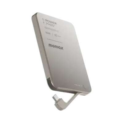 Pin dự phòng MOMAX IP157 1-Power F.Pass⁺ Bộ pin từ tính 5000mAh có cáp tích hợp - Mang theo nguồn năng lượng tiện lợi tối đa với <strong>Pin dự phòng không dây từ tính MOMAX IP157 1-Power F.Pass⁺ Bộ pin từ tính 5000mAh có cáp tích hợp</strong>. Thiết kế siêu nhỏ gọn với dung lượng 5000mAh, hoàn hảo cho nhu cầu bổ sung pin nhanh chóng. Công nghệ từ tính "hít" chặt vào iPhone (hỗ trợ MagSafe) mang lại trải nghiệm sạc không dây mượt mà. Điểm nhấn độc đáo là cáp USB-C tích hợp sẵn, luôn có sẵn để sạc pin hoặc thiết bị khác. Công nghệ F.Pass⁺ đảm bảo sạc hiệu quả. <strong>MOMAX IP157 1-Power F.Pass⁺</strong> là sự kết hợp hoàn hảo giữa tính di động, tiện ích và hiệu năng.