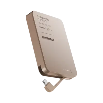 Pin dự phòng MOMAX IP158 1-Power F.Pass⁺ Bộ pin từ tính 10000mAh có cáp tích hợp - Giải phóng bạn khỏi nỗi lo hết pin và sự phụ thuộc vào dây cáp rườm rà với <strong>Pin dự phòng MOMAX IP158 1-Power F.Pass⁺ Bộ pin từ tính 10000mAh có cáp tích hợp</strong>. Dung lượng 10000mAh mang đến nguồn năng lượng dồi dào, đủ sức sạc đầy nhiều lần cho điện thoại, đặc biệt là iPhone với khả năng hít từ tính MagSafe tiện lợi. Điểm đột phá là cáp USB-C (thường là USB-C) được tích hợp sẵn – giải pháp "tất cả trong một" cực kỳ tiện lợi, không lo quên cáp. Hỗ trợ sạc nhanh đa dạng, thiết kế gọn nhẹ, <strong>MOMAX IP158</strong> là người bạn đồng hành năng lượng hoàn hảo. Tận hưởng sự tiện lợi '1-Power' với <strong>MOMAX IP158</strong>!