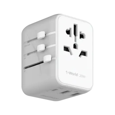 Bộ sạc du lịch MOMAX UA11UK 3 cổng 1-World 20W - Du lịch khắp thế giới một cách nhẹ nhàng và tiện lợi với <strong>Bộ sạc du lịch MOMAX UA11UK 3 cổng 1-World 20W tương thích hơn 200 quốc gia</strong>. Tích hợp sẵn các loại chân cắm cho hơn 200 quốc gia, bộ sạc <strong>MOMAX UA11UK</strong> mang đến tổng công suất 20W đáng tin cậy. Với 3 cổng sạc (có cả USB-C PD và USB-A), bạn có thể nạp năng lượng đồng thời cho điện thoại, máy tính bảng và nhiều thiết bị khác. Nhỏ gọn, an toàn và cực kỳ đa năng. <strong>MOMAX UA11UK</strong> là người bạn đồng hành lý tưởng cho mọi chuyến đi, đơn giản hóa hành lý và giữ thiết bị của bạn luôn sẵn sàng hoạt động trên khắp thế giới.
