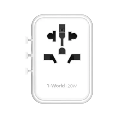 Bộ sạc du lịch MOMAX UA11UK 3 cổng 1-World 20W - Du lịch khắp thế giới một cách nhẹ nhàng và tiện lợi với <strong>Bộ sạc du lịch MOMAX UA11UK 3 cổng 1-World 20W tương thích hơn 200 quốc gia</strong>. Tích hợp sẵn các loại chân cắm cho hơn 200 quốc gia, bộ sạc <strong>MOMAX UA11UK</strong> mang đến tổng công suất 20W đáng tin cậy. Với 3 cổng sạc (có cả USB-C PD và USB-A), bạn có thể nạp năng lượng đồng thời cho điện thoại, máy tính bảng và nhiều thiết bị khác. Nhỏ gọn, an toàn và cực kỳ đa năng. <strong>MOMAX UA11UK</strong> là người bạn đồng hành lý tưởng cho mọi chuyến đi, đơn giản hóa hành lý và giữ thiết bị của bạn luôn sẵn sàng hoạt động trên khắp thế giới.