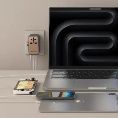 Bộ sạc du lịch đa năng MOMAX UA17 GaN 4 cổng 1-World Universal 170W + Cáp USB-C tương thích hơn 200 quốc gia - Giải phóng bạn khỏi mọi lo lắng về sạc khi du lịch quốc tế với <strong>Bộ sạc du lịch đa năng MOMAX UA17 GaN 4 cổng 1-World Universal 170W + Cáp USB-C</strong>. Tương thích hơn 200 quốc gia với các chân cắm tích hợp, bộ sạc <strong>MOMAX UA17</strong> mang đến tổng công suất sạc lên tới 170W mạnh mẽ. Công nghệ GaN tiên tiến giúp thiết bị nhỏ gọn đáng ngạc nhiên dù có 4 cổng sạc (USB-C PD & USB-A QC). Kèm theo cáp USB-C tiện lợi. <strong>MOMAX UA17</strong> là giải pháp năng lượng "tất cả trong một", đáng tin cậy cho mọi chuyến đi, đảm bảo thiết bị của bạn luôn sẵn sàng hoạt động ở bất kỳ đâu trên thế giới.
