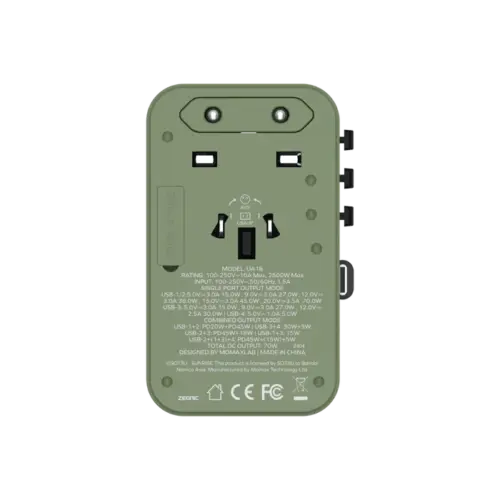 Bộ sạc du lịch đa năng MOMAX UA18 GaN 3 cổng 1-World+ có cáp USB-C tích hợp 70W - Phiên bản giới hạn - Hình ảnh 13