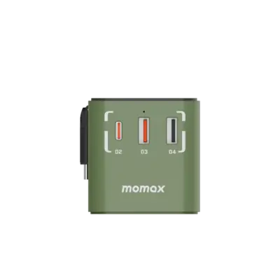 Bộ sạc du lịch đa năng MOMAX UA18 GaN 3 cổng 1-World+ có cáp USB-C tích hợp 70W - Phiên bản giới hạn - Giải phóng bạn khỏi mọi lo lắng về sạc khi du lịch quốc tế với <strong>Bộ sạc du lịch đa năng MOMAX UA18 GaN 3 cổng 1-World+ có cáp USB-C tích hợp 70W - Phiên bản giới hạn</strong>. Tương thích hơn 200 quốc gia với các chân cắm tích hợp, bộ sạc <strong>MOMAX UA18</strong> mang đến tổng công suất sạc lên tới 70W mạnh mẽ. Công nghệ GaN tiên tiến giúp thiết bị nhỏ gọn đáng ngạc nhiên dù có 3 cổng sạc (USB-C PD & USB-A QC) và cáp tích hợp. Kèm theo cáp USB-C tiện lợi. <strong>MOMAX UA18</strong> là giải pháp năng lượng "tất cả trong một", đáng tin cậy cho mọi chuyến đi, đảm bảo thiết bị của bạn luôn sẵn sàng hoạt động ở bất kỳ đâu trên thế giới với phong cách độc đáo của phiên bản giới hạn.