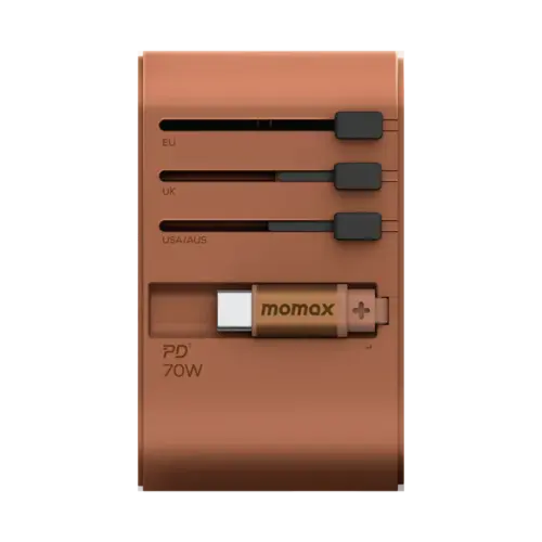 Bộ sạc du lịch MOMAX UA18UK GaN 3 cổng 1-World+ có cáp USB-C tích hợp 70W - Hình ảnh 17