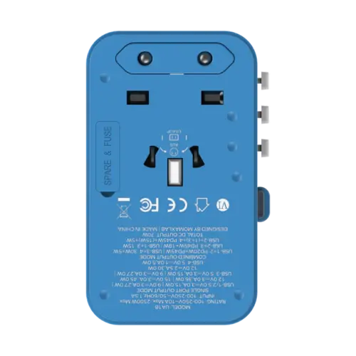 Bộ sạc du lịch MOMAX UA18UK GaN 3 cổng 1-World+ có cáp USB-C tích hợp 70W - Hình ảnh 30
