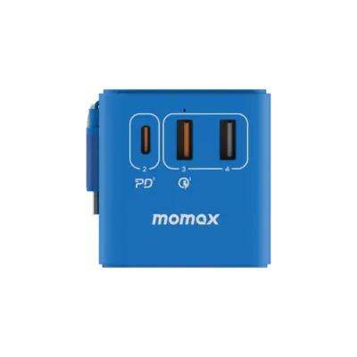 Bộ sạc du lịch MOMAX UA18UK GaN 3 cổng 1-World+ có cáp USB-C tích hợp 70W - Giải phóng bạn khỏi mọi lo lắng về sạc khi du lịch quốc tế với <strong>Bộ sạc du lịch đa năng MOMAX UA18UK GaN 3 cổng 1-World+ có cáp USB-C tích hợp 70W tương thích hơn 200 quốc gia</strong>. Tương thích hơn 200 quốc gia với các chân cắm tích hợp, bộ sạc <strong>MOMAX UA18UK</strong> mang đến tổng công suất sạc lên tới 70W mạnh mẽ nhờ công nghệ GaN. Với 3 cổng sạc (2 USB-C PD & 1 USB-A QC) và đặc biệt là cáp USB-C tích hợp sẵn, bạn có thể nạp năng lượng cho mọi thiết bị cùng lúc mà không cần mang theo dây rời. <strong>MOMAX UA18UK</strong> là giải pháp năng lượng "tất cả trong một", đáng tin cậy cho mọi chuyến đi, giữ thiết bị của bạn luôn sẵn sàng hoạt động ở bất kỳ đâu trên thế giới.