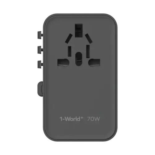 Bộ sạc du lịch đa năng MOMAX UA18U GaN 3 cổng 1-World+ có cáp USB-C tích hợp 70W tương thích hơn 200 quốc gia - Hình ảnh 9