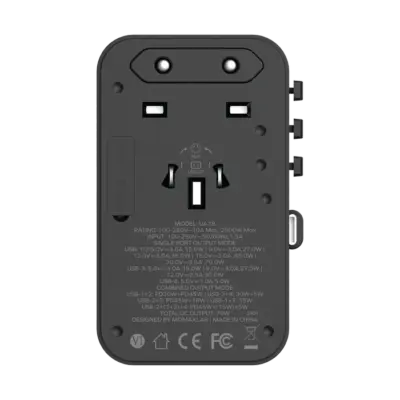 Bộ sạc du lịch đa năng MOMAX UA18U GaN 3 cổng 1-World+ có cáp USB-C tích hợp 70W tương thích hơn 200 quốc gia - Giải phóng bạn khỏi mọi lo lắng về sạc khi du lịch quốc tế với <strong>Bộ sạc du lịch đa năng MOMAX UA18U GaN 3 cổng 1-World+ có cáp USB-C tích hợp 70W tương thích hơn 200 quốc gia</strong>. Tương thích hơn 200 quốc gia với các chân cắm tích hợp, bộ sạc <strong>MOMAX UA18U</strong> mang đến tổng công suất sạc lên tới 70W mạnh mẽ nhờ công nghệ GaN. Với 3 cổng sạc (2 USB-C PD & 1 USB-A QC), bạn có thể nạp năng lượng cho mọi thiết bị cùng lúc. Đặc biệt, cáp USB-C tích hợp sẵn cực kỳ tiện lợi. <strong>MOMAX UA18U</strong> là giải pháp năng lượng "tất cả trong một", đáng tin cậy cho mọi chuyến đi, đảm bảo thiết bị của bạn luôn sẵn sàng hoạt động ở bất kỳ đâu trên thế giới.