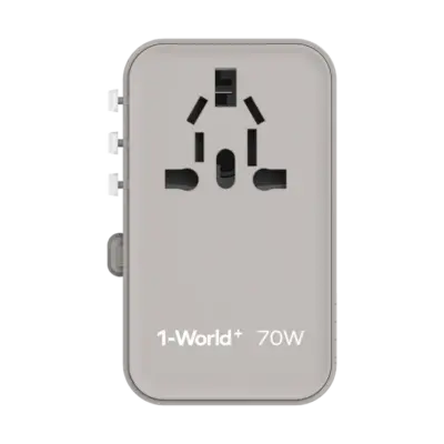 Bộ sạc du lịch MOMAX UA18UK GaN 3 cổng 1-World+ có cáp USB-C tích hợp 70W - Giải phóng bạn khỏi mọi lo lắng về sạc khi du lịch quốc tế với <strong>Bộ sạc du lịch đa năng MOMAX UA18UK GaN 3 cổng 1-World+ có cáp USB-C tích hợp 70W tương thích hơn 200 quốc gia</strong>. Tương thích hơn 200 quốc gia với các chân cắm tích hợp, bộ sạc <strong>MOMAX UA18UK</strong> mang đến tổng công suất sạc lên tới 70W mạnh mẽ nhờ công nghệ GaN. Với 3 cổng sạc (2 USB-C PD & 1 USB-A QC) và đặc biệt là cáp USB-C tích hợp sẵn, bạn có thể nạp năng lượng cho mọi thiết bị cùng lúc mà không cần mang theo dây rời. <strong>MOMAX UA18UK</strong> là giải pháp năng lượng "tất cả trong một", đáng tin cậy cho mọi chuyến đi, giữ thiết bị của bạn luôn sẵn sàng hoạt động ở bất kỳ đâu trên thế giới.